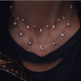 New Fashion Gold Crystal Stars Pendant Necklaces For Women Necklace 2020 Multilevel Female Boho Vintage Jewelry Wedding Gift