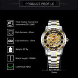 WINNER Mechanical Crystal Luxury Classic Business Luminous Hands Shock Resistant Stainless Steel Men Wrist Watches 454G