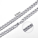 Stainless Steel Chain Necklace for Men Women Curb Cuban Link Chain Black Gold Silver Color Punk Choker Fashion Male Jewelry Gift