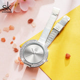 Shengke Luxury Women Watch Diamond Dial Bracelet Wristwatch For Girl Elegant Ladies Quartz Watch Female Dress Watch Brand Watch