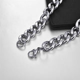 Stainless Steel Chain Necklace for Men Women Curb Cuban Link Chain Black Gold Silver Color Punk Choker Fashion Male Jewelry Gift