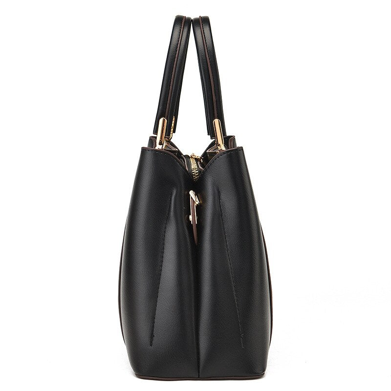 Men's Women's Handbag Beauty Case Wrist Bag Black Pigepa Leather
