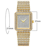 Fashion Square Watch Women Bling Bling Lady Watch for Woman Elegant Dating Match Quartz Wristwatches HIP HOP Couple watches 37mm
