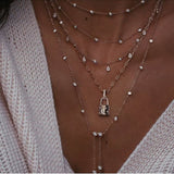 New Fashion Gold Crystal Stars Pendant Necklaces For Women Necklace 2020 Multilevel Female Boho Vintage Jewelry Wedding Gift