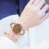 Casual Women Romantic Starry Sky Wrist Watch bracelet Leather Rhinestone Designer Ladies Clock Simple Dress Gfit  Montre Femme