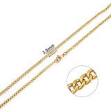 Stainless Steel Chain Necklace for Men Women Curb Cuban Link Chain Black Gold Silver Color Punk Choker Fashion Male Jewelry Gift