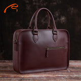 Vintage Briefcase Men's Genuine Leather Casual Man Handbag Coffee Fashion Shoulder Business Office Laptop 15 Inch Bag