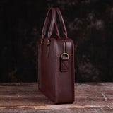 Vintage Briefcase Men's Genuine Leather Casual Man Handbag Coffee Fashion Shoulder Business Office Laptop 15 Inch Bag