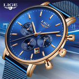 LIGE Fashion Men Watches Male Top Brand Luxury Quartz Watch Men Casual Slim Dress Waterproof Sport WristWatch Relogio Masculino