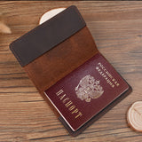 Real Leather Russia Passport Cover Genuine Leather Engraved Covers for Passport Full Grain Leather Passport Gift for Him