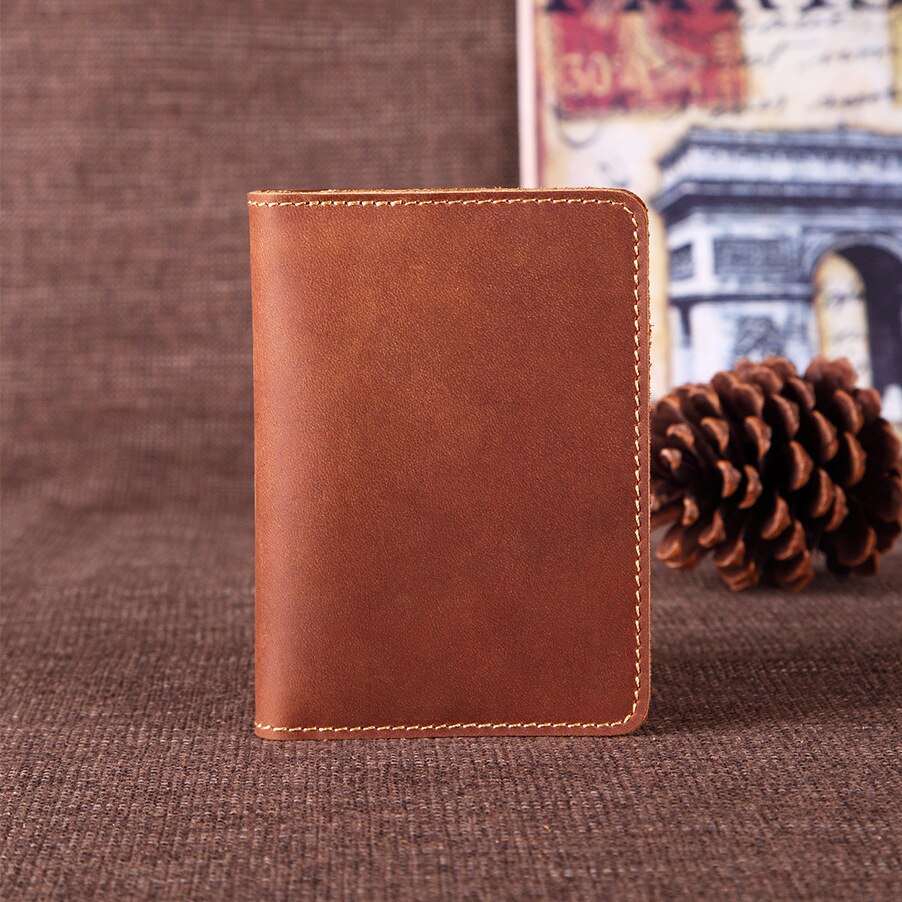 CONTACT'S Passport Holder Men Genuine Leather Thin ID Card Holder for  Passports Vintage Passport Cover Travel Wallet Crazy Horse