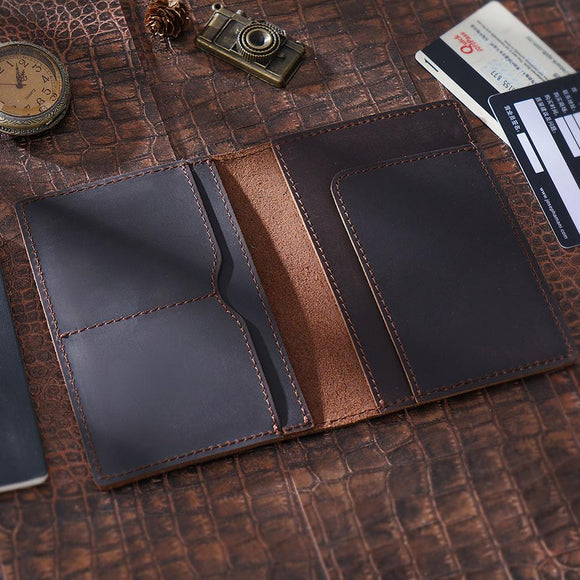 SIKU men's leather passport case handmade card holder famous brand passport cover