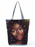 Cartoon Ladies Nurse Printed Handbag Foldable High Capacity Women Shoulder Bag Eco Reusable Shopping Bag Chic Travel Beach Bag