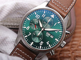 Men Watch Mechanical Automatic Chronograph Watch For Men TLXT IW377726 Green Dial Leather Strap 43mm Luxury 1:1 Replica Watch