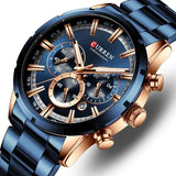 CURREN Men Watch Top Brand Luxury Sports Quartz Mens Watches Full Steel Waterproof Chronograph Wristwatch Men Relogio Masculino