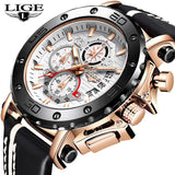 2021 Top Brand LIGE Men Watches Fashion Sport Leather Watch Mens Luxury Date Waterproof Quartz Chronograph Relogio Masculino+Box