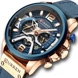 CURREN Casual Sport Watches for Men Blue Top Brand Luxury Military Leather Wrist Watch Man Clock Fashion Chronograph Wristwatch