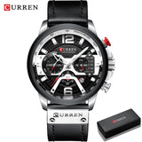 CURREN Casual Sport Watches for Men Blue Top Brand Luxury Military Leather Wrist Watch Man Clock Fashion Chronograph Wristwatch