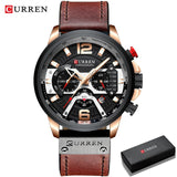 CURREN Casual Sport Watches for Men Blue Top Brand Luxury Military Leather Wrist Watch Man Clock Fashion Chronograph Wristwatch